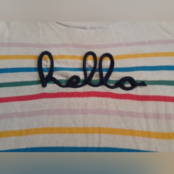 Women's 2XL Time And Tru Striped Hello Sweater - Picture 3 of 5